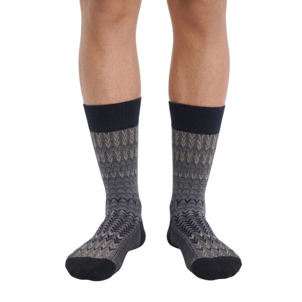 Missoni Grey Black  Mens Chevron Crew Socks-S